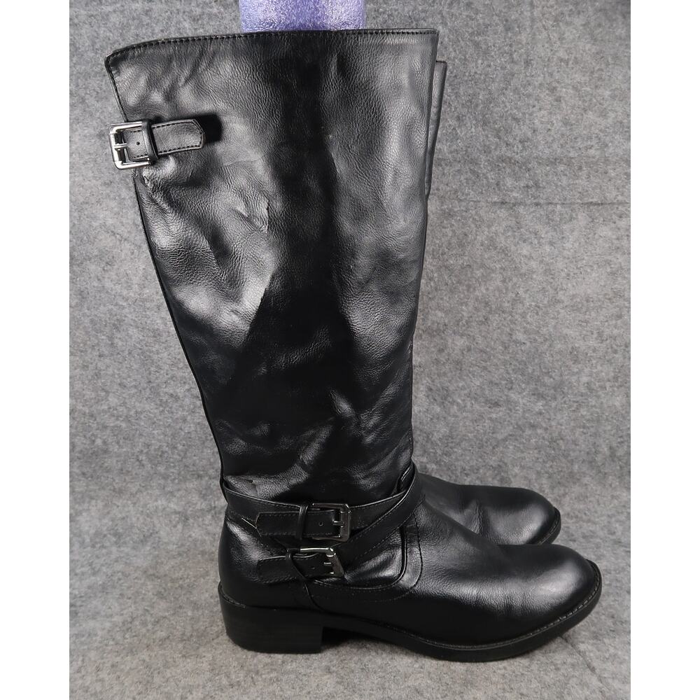 Soda Shoes Big Kid 4 Riding Boots Black Knee High Tall Round Toe Buckle Side Zip